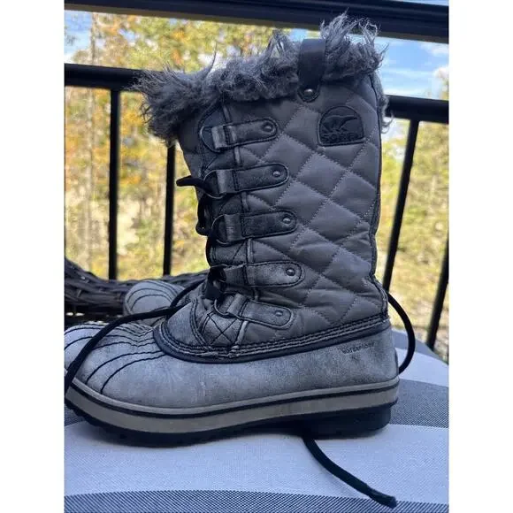 Sorel Tofino Waterproof Winter Snow Boots Womens Size 8 EUR 40 Gray Waxed Canvas - Picture 9 of 16